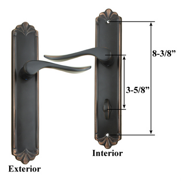 LUZERN HANDLE SET FOR ACTIVE / NON-KEYED PELLA DOOR WITH THUMBTURN, RIGHT - OIL RUBBED BRONZE
